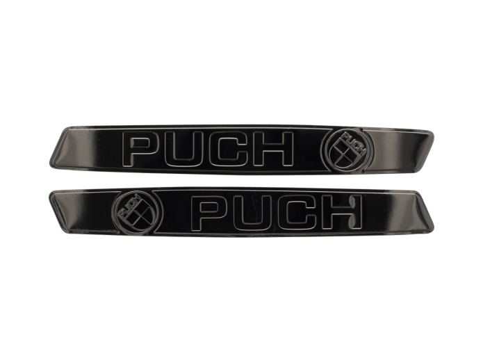 RealMetal® Puch Maxi Tank sticker set Black Chrome color