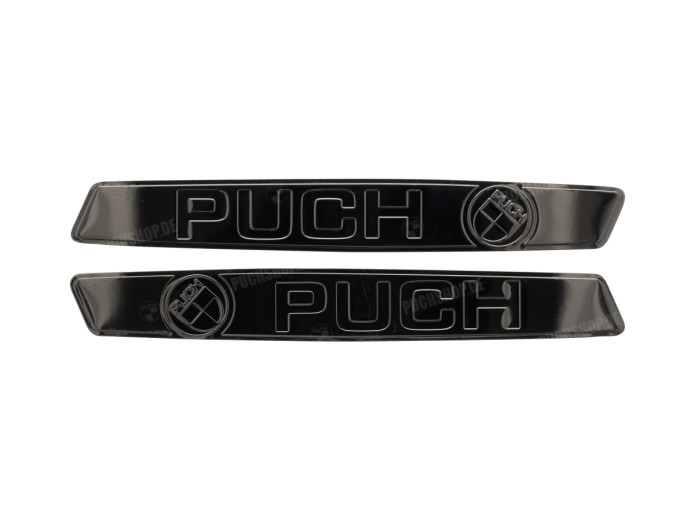 Puch Metalen Tank sticker set RealMetal® zwart chroom
