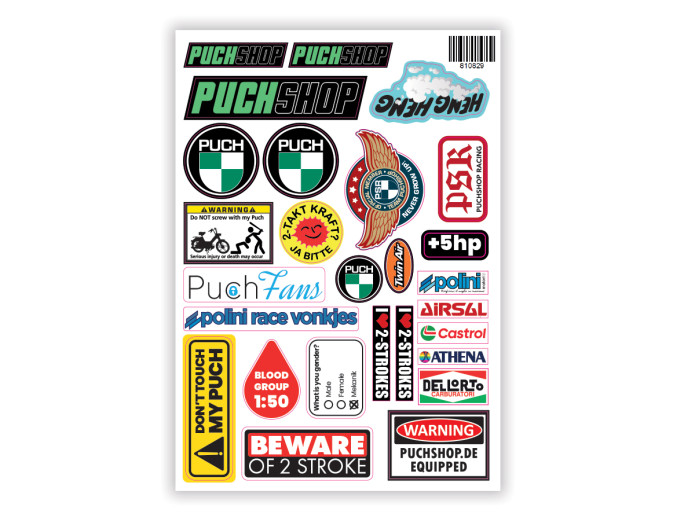 Puch PSR Puchshop.de stickervel Stickervel Puchshop 27-delig