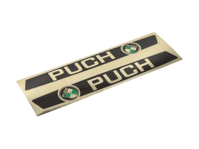 Puch Maxi Tankaufkleber schwarz glänzend gold II