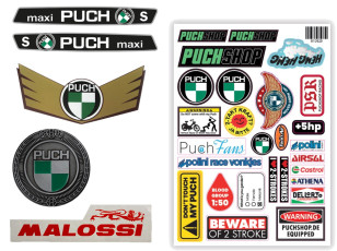 Weekdeal: 20% korting op alle stickers - Puch logo - als origineel - RealMetal - diverse merken