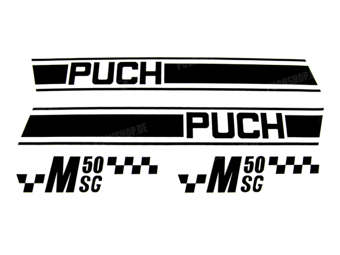 Stickerset Puch M50 SG black / white main