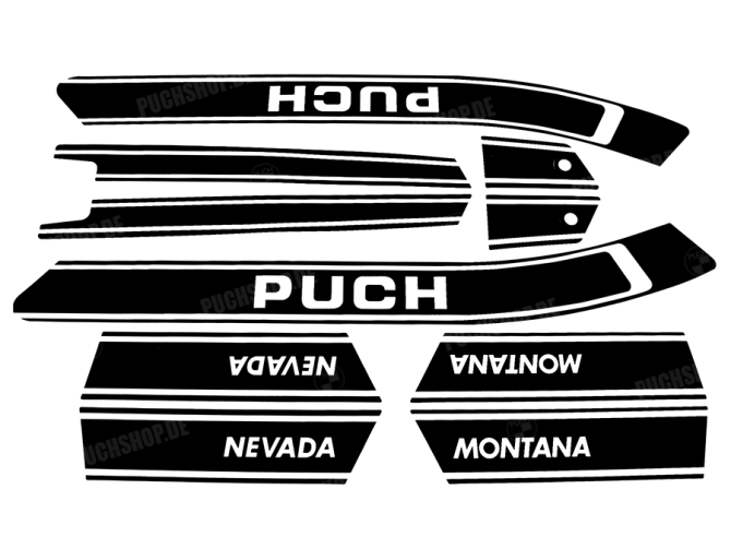 Stickerset Puch Nevada black / white main