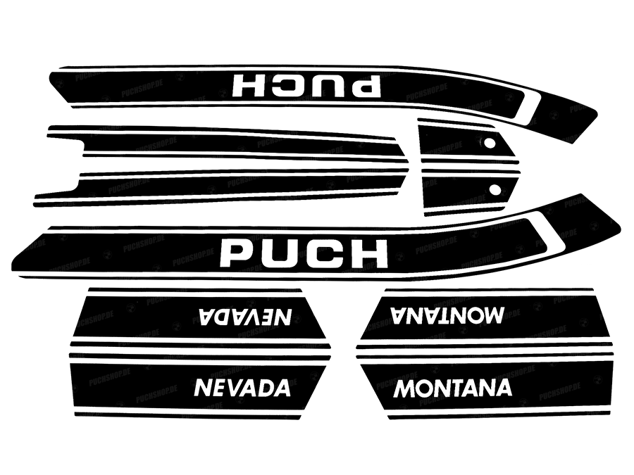 Stickerset Puch Nevada zwart / wit product