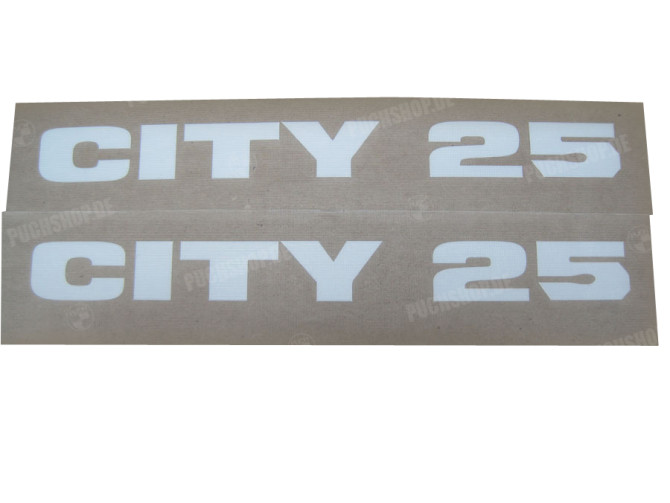 Stickerset Puch Maxi City 25 zijkap wit main