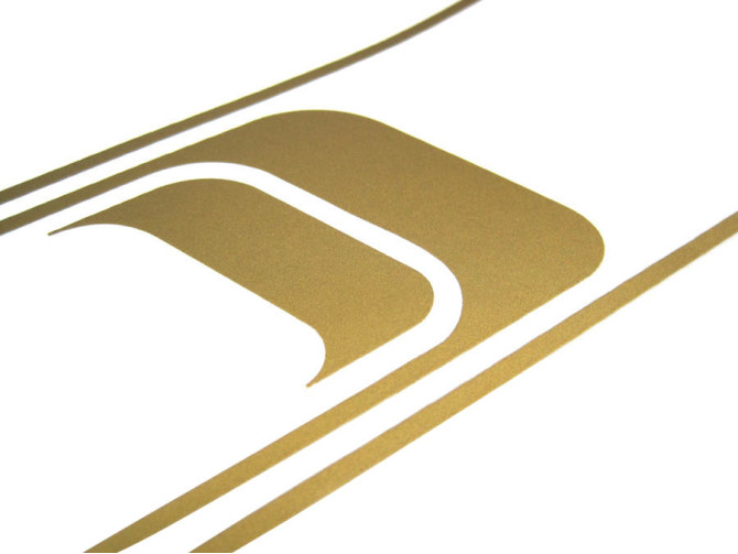 Stickerset Puch Maxi lijnen goud gedrukt product
