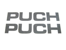 Stickerset Puch text tank / universal grey Metallic