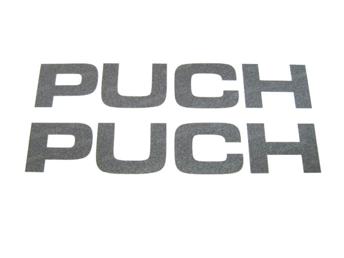 Stickerset Puch text tank / universeel grijs Metallic thumb