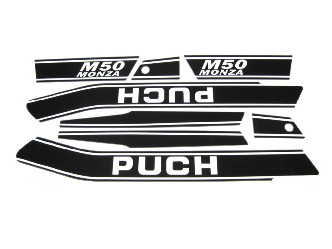 Stickerset Puch M50 Monza zwart / wit product