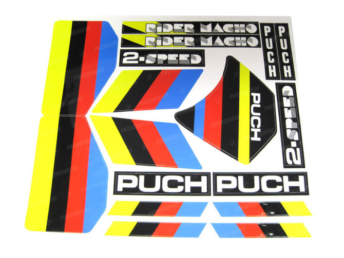 Stickerset Puch Rider Macho 2-speed Black 1