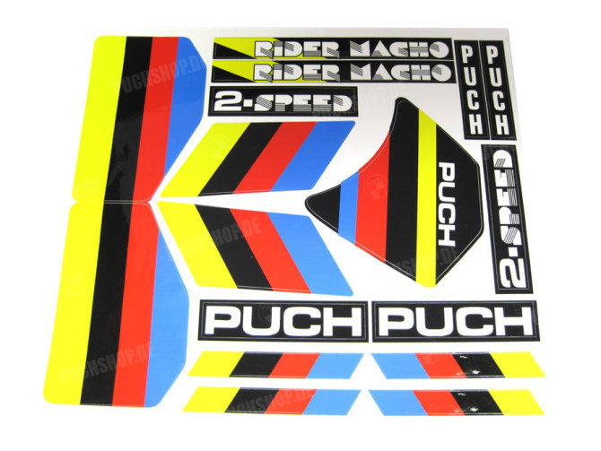 Stickerset Puch Rider Macho 2-speed zwart main