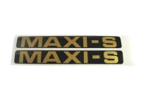 Aufkleber Satz Puch Maxi S Seitenverkleidung Gold / Schwarz