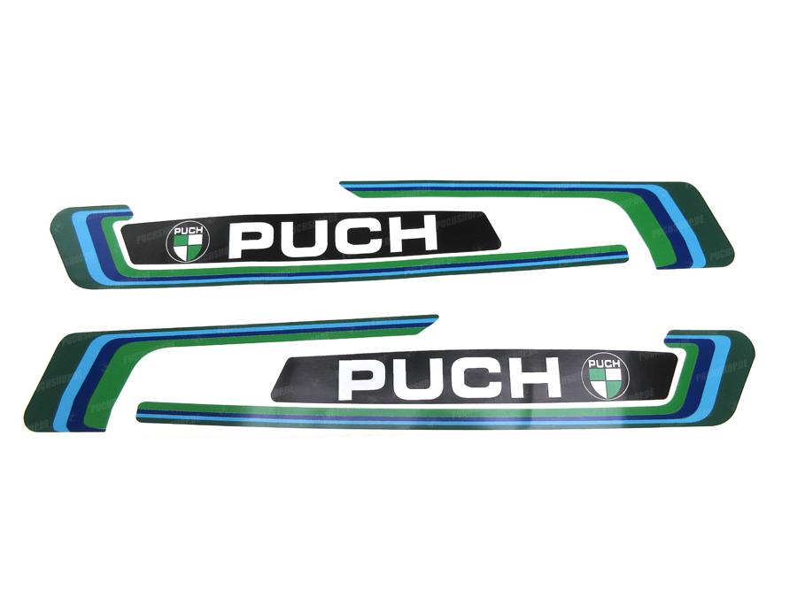 Tank transfer sticker set voor Puch Maxi blauw / groen product