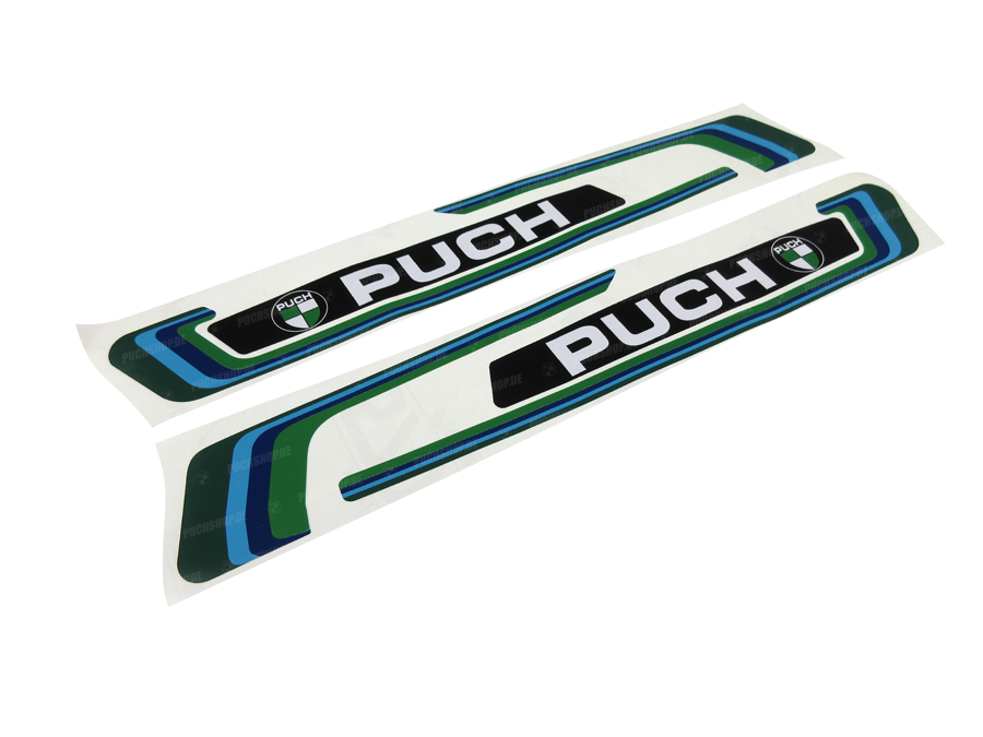 Tank transfer sticker set voor Puch Maxi blauw / groen product