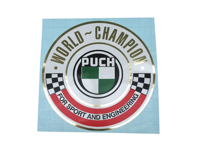 Transfer sticker Puch World Champion round 50mm