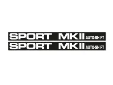 Aufkleber Satz Puch Maxi Sport MK II Seitenverkleidung Schwarz / Weiss