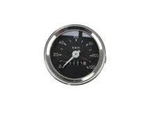 Speedometer kilometer 60mm 120 km/h black with chrome ring universal with light connection