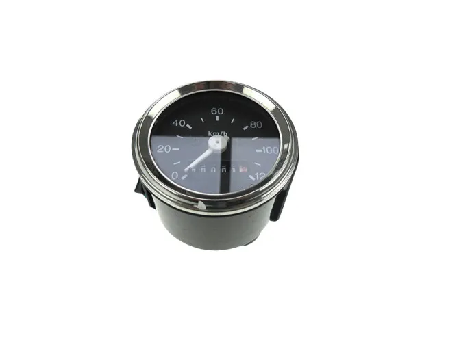 Speedometer kilometer 60mm 120 km/h black with chrome ring universal with light connection product