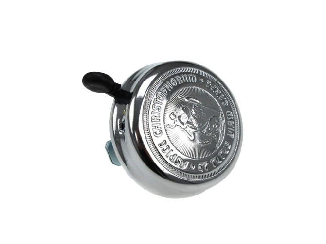 Bell "St. Christophorus" embossed 60 mm chrome plated product