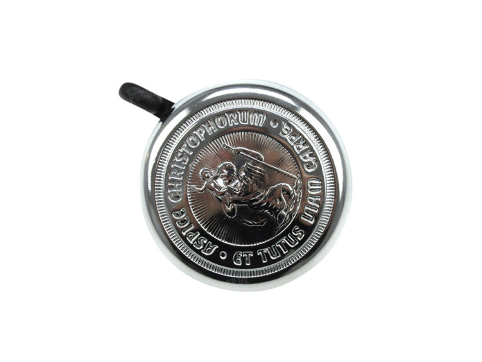 Bell "St. Christophorus" embossed 60 mm chrome plated