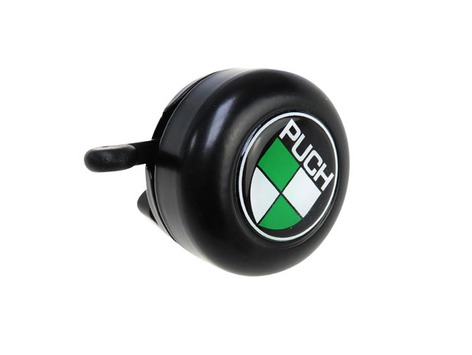Bel met Puch logo in kleur dome 3D sticker Widek zwart product