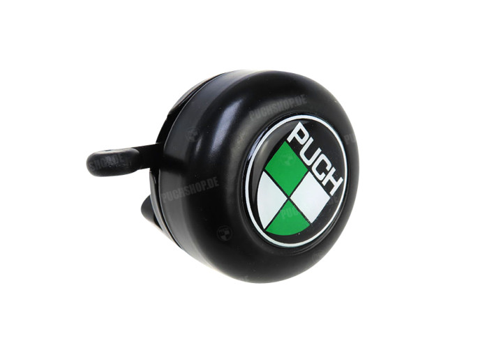 Bel met Puch logo in kleur dome 3D sticker Widek zwart