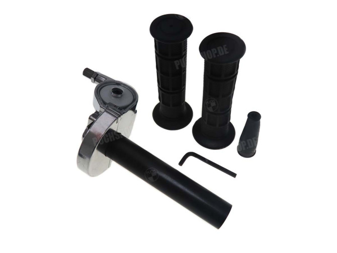 Handle set right quick action throttle aluminium black / silver main