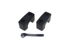 Handlebar clamp kit Maxi M7 black anodised 66Heroes