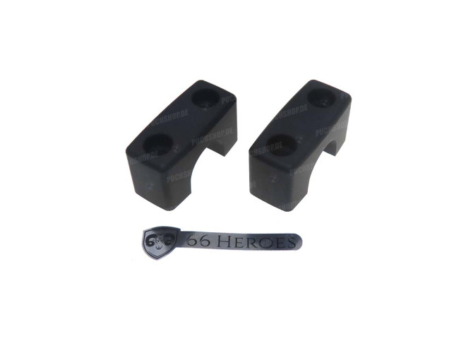 Handlebar clamp kit Puch Maxi M7 black anodised 66Heroes main