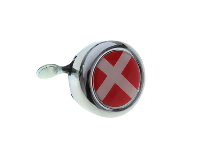 Glocke Chrom mit Landesflagge Dänemark (Dome Aufkleber) product
