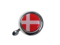 Bell chrome with country flag Denmark (dome sticker)