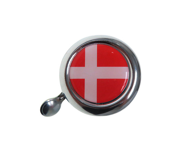 Bel chroom met landsvlag Denemarken (dome sticker) product