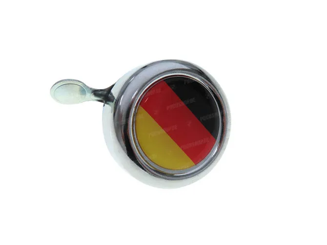 Glocke Chrom mit Landesflagge Deutschland (Dome Aufkleber) main