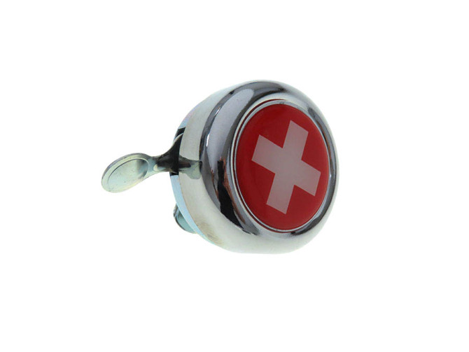 Glocke Chrom mit Landesflagge Schweiz (Dome Aufkleber) product
