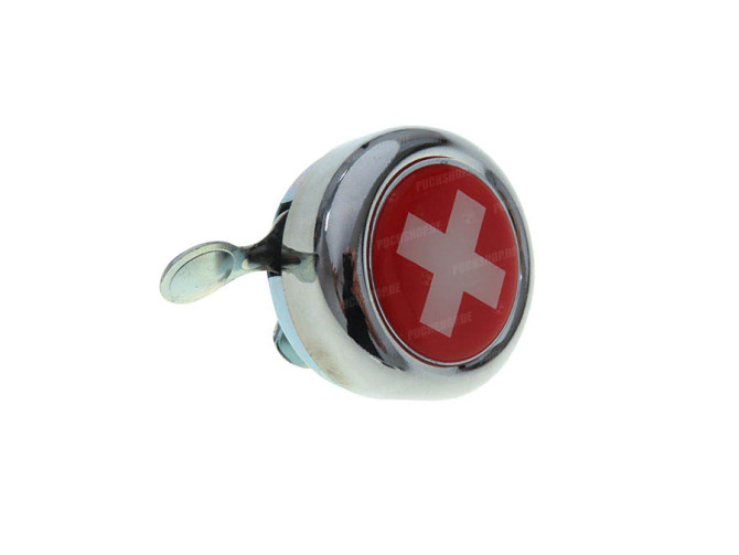 Bell chrome with country flag Switzerland (dome sticker) main