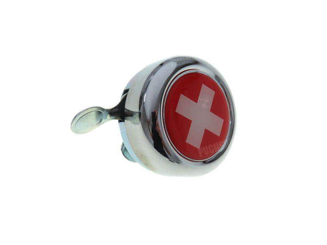 Bell chrome with country flag Switzerland (dome sticker) main