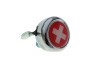 Glocke Chrom mit Landesflagge Schweiz (Dome Aufkleber) thumb extra