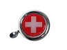 Glocke Chrom mit Landesflagge Schweiz (Dome Aufkleber) thumb extra