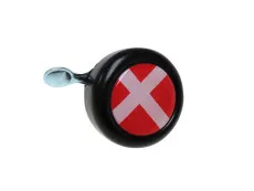 Bell black with country flag Denmark (dome sticker)