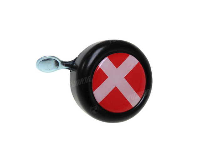 Bell black with country flag Denmark (dome sticker) main