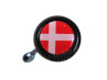 Bel zwart met landsvlag Denemarken (dome sticker) thumb extra