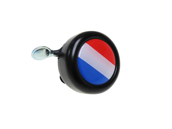 Bel zwart met landsvlag Nederland (dome sticker) product