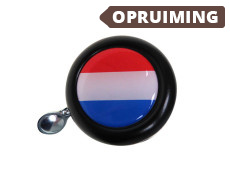 Bel zwart met landsvlag Nederland (dome sticker)