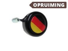 Bel zwart met landsvlag Duitsland (dome sticker)