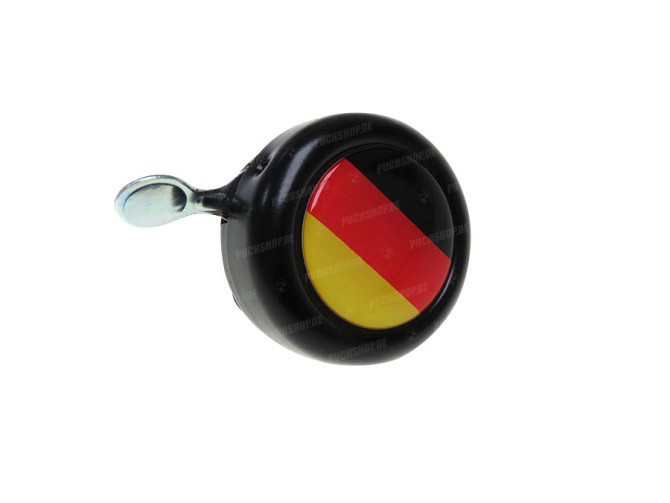 Bel zwart met landsvlag Duitsland (dome sticker) main