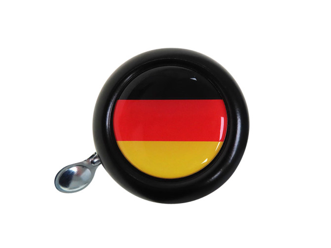 Bel zwart met landsvlag Duitsland (dome sticker) product