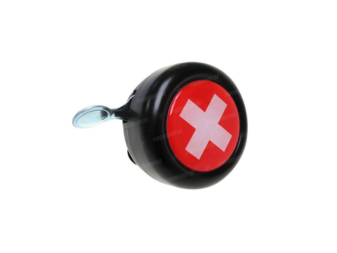 Bell black with country flag Switzerland (dome sticker) main