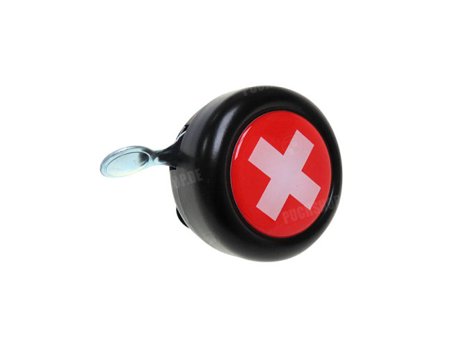 Bell black with country flag Switzerland (dome sticker) main