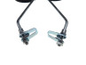 Mirror set clamp / screw M8 chrome / black thumb extra