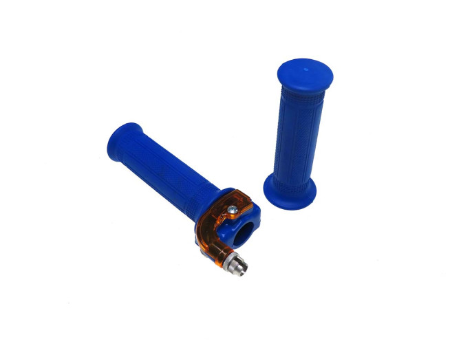 Greepset rechts snelgas gashendel Lusito M88 blauw met oranje product